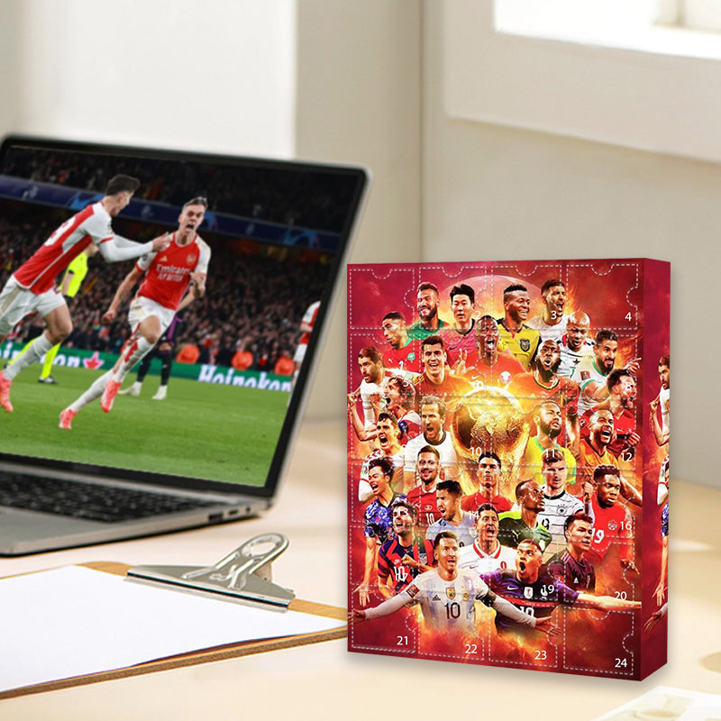 Calendrier de l’Avent de football 24 surprises Décompte de décembre Fêtes Cadeau pour enfants Collection de jouets | Sulvida