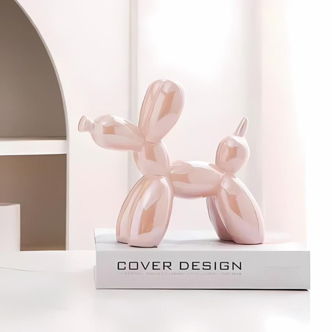 Sculpture décorative de chien ballon en céramique 18 × 22 cm, accessoire de luxe coloré pour la maison, design moderne | Sulvida