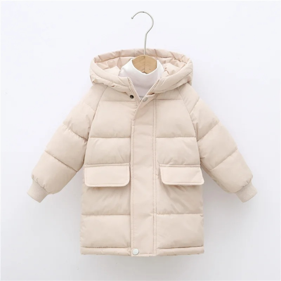 Gewatteerde Kinderwinterjas Lange Pufferjas Jongens Meisjes Warm met Capuchon Polyester Winterkleding Outdoorjas | Sulvida