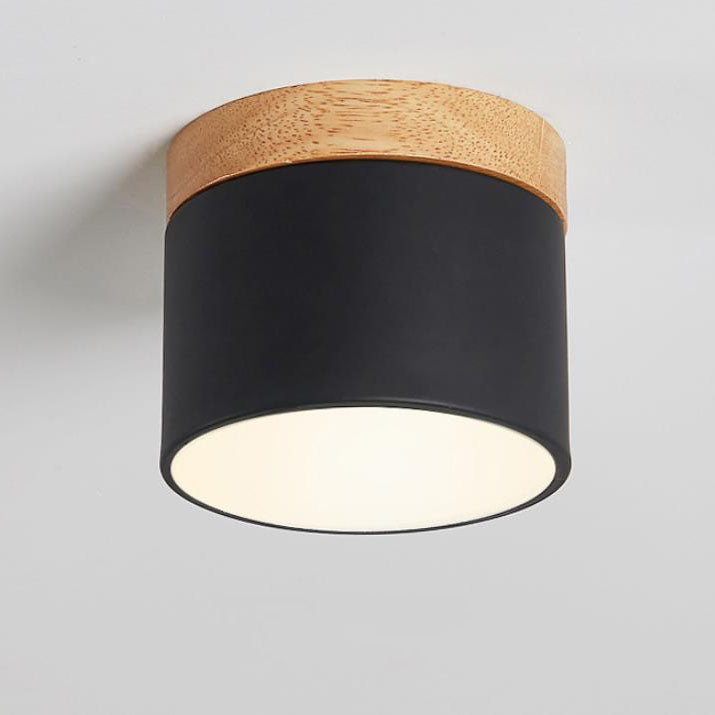 Moderne Plafondlamp Scandinavisch Minimalistisch Hout LED Klein Rond Strak Hal Slaapkamer Gang Verlichting | Sulvida