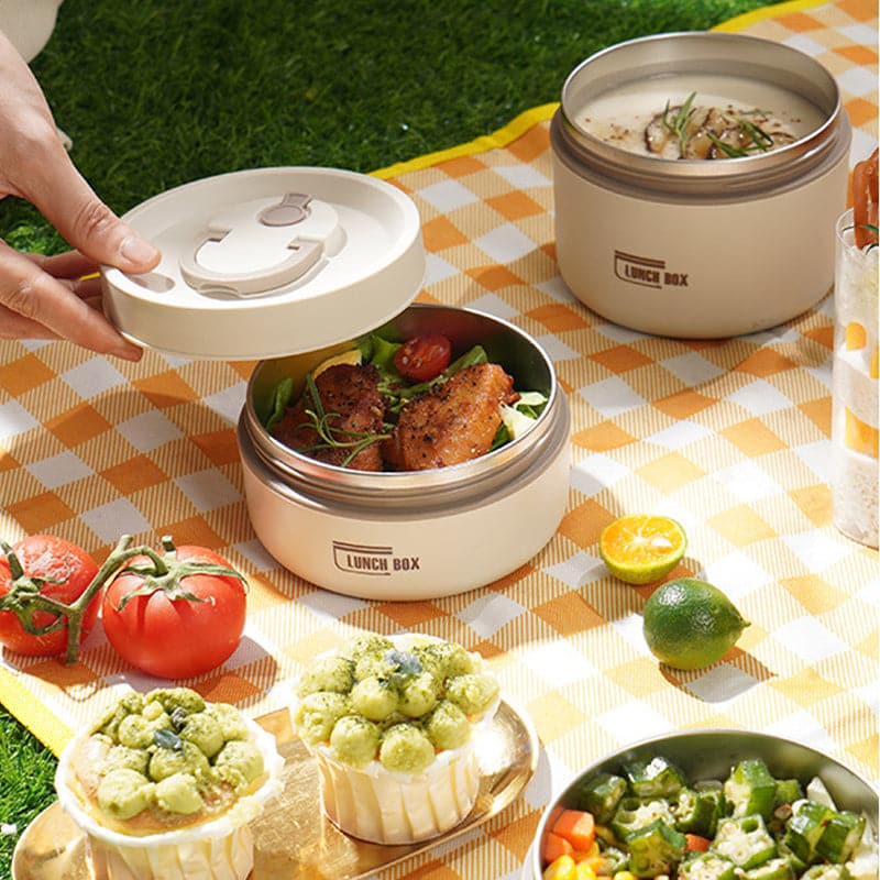 Thermos lunchbox RVS 420ml 620ml voor warme maaltijden onderweg geïsoleerd lekvrij lunchpot voedselcontainer | Sulvida