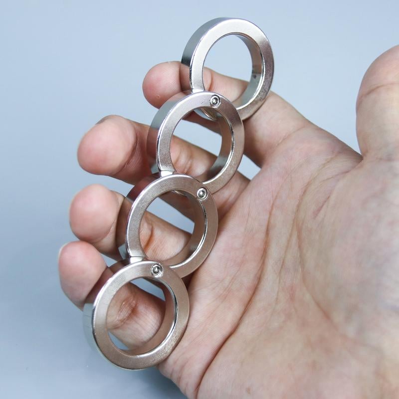 Opvouwbare Vingertrigger Ring Metaal Zwart voor Stressverlichting Focusverbetering Rust en Ontspanning | Sulvida
