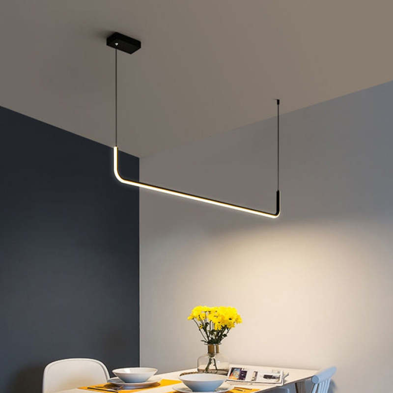 Lineaire LED Hanglamp Dubbel Frame Metaal Siliconen Dimbaar Modern Design Woonkamer Eetkamer Kantoor | Sulvida