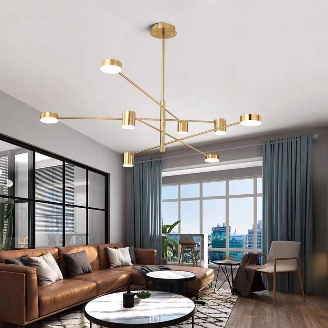 Industriële Hanglamp Metaal Zwart Goud LED Takstructuur Woonkamer Slaapkamer Modern Design Plafondlamp | Sulvida