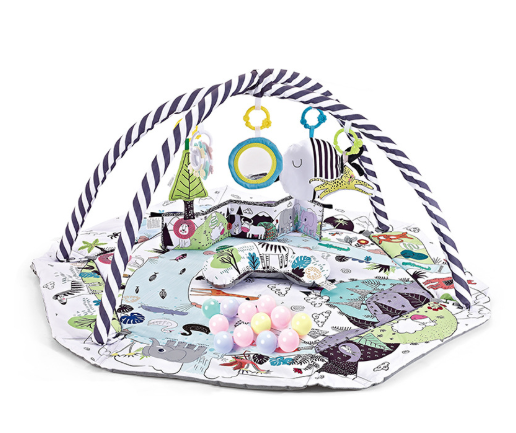 8-in-1 Baby Speelmat met Zintuiglijke Stimulatie – Zachte Ontwikkelingsmat met Verwijderbare Speeltjes voor Baby's vanaf 0 Maanden | Multifunctioneel Speelkleed met Spiegel en Rammelaar | Sulvida