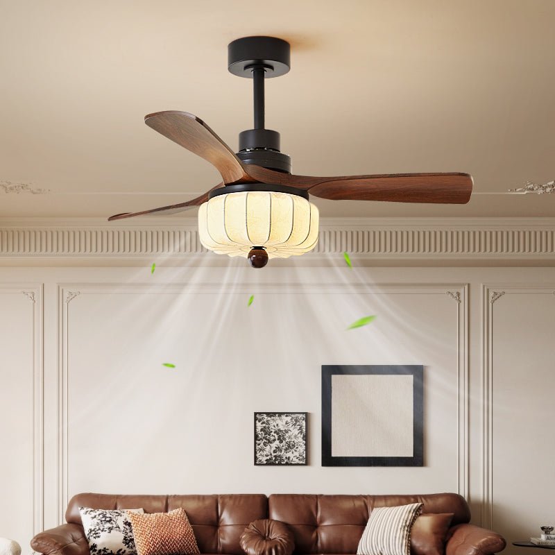 Plafondventilator met Verlichting Vintage Stijl 3 Maten Afstandsbediening 6 Snelheden LED Slaapkamer | Sulvida