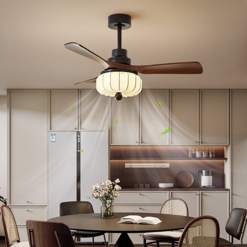 Plafondventilator met Verlichting Vintage Stijl 3 Maten Afstandsbediening 6 Snelheden LED Slaapkamer | Sulvida