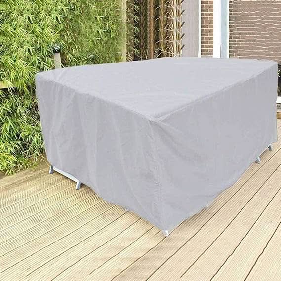 Beschermhoes voor tuinmeubels weersbestendig polyester zwart zilver waterafstotend UV-bestendig tuin terras | Sulvida
