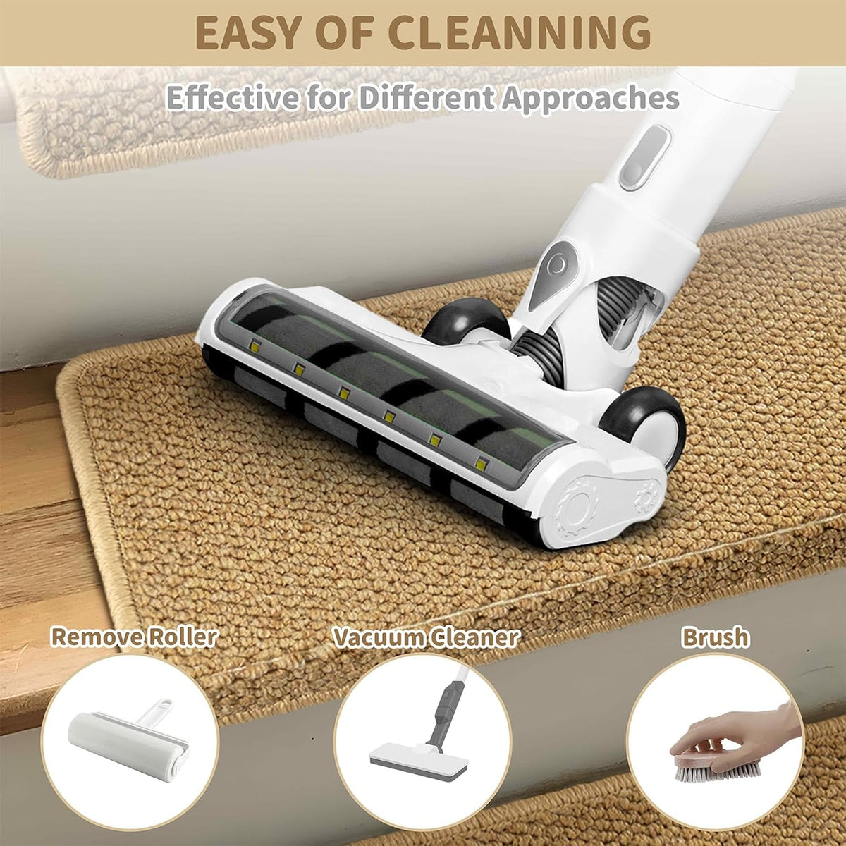Antislip Trapmatten met Neusrand Set 14 Stuks Beige Geluidsdemping Traptreden Bescherming Veilig Lopen | Sulvida