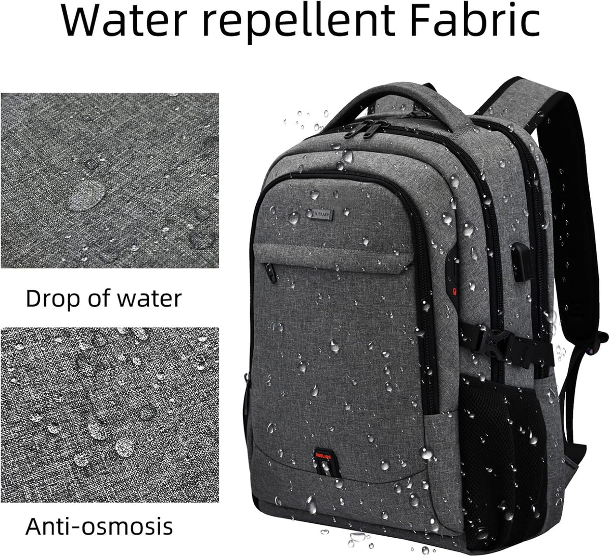Reis Laptoptas met USB-Lader en Anti-Diefstal Vak Waterafstotend Polyester voor 13 tot 17 Inch Laptop | Sulvida