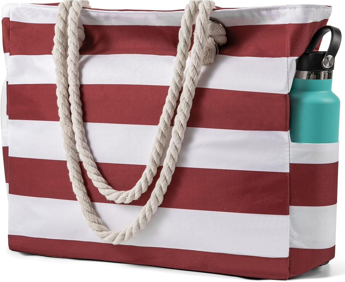 Strandtas Groot Waterdicht met Rits Zandbestendig Reisschoudertas Beach Shopper Vrouwen Zwembad Vakantie | Sulvida