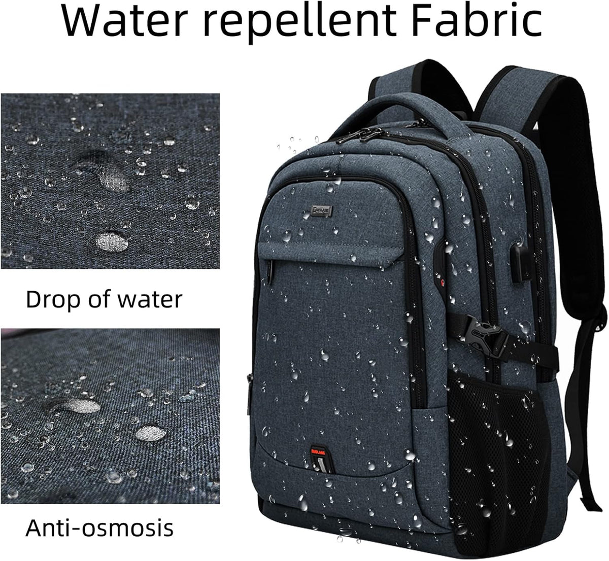 Reis Laptoptas met USB-Lader en Anti-Diefstal Vak Waterafstotend Polyester voor 13 tot 17 Inch Laptop | Sulvida