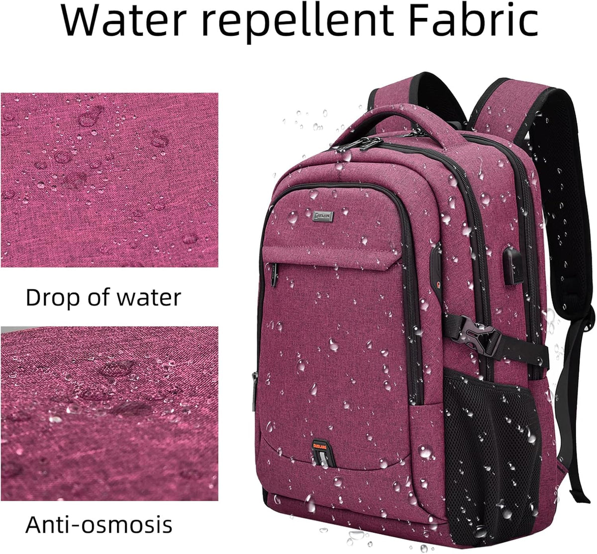 Reis Laptoptas met USB-Lader en Anti-Diefstal Vak Waterafstotend Polyester voor 13 tot 17 Inch Laptop | Sulvida