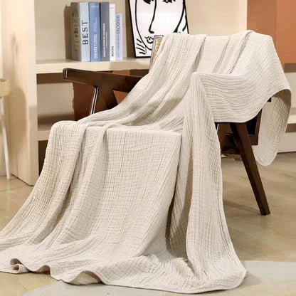 Gazen Katoenen Deken Dubbellaags Luchtig Ademend Zacht Licht Zomerdeken Mousseline Sprei King Queen Size | Sulvida