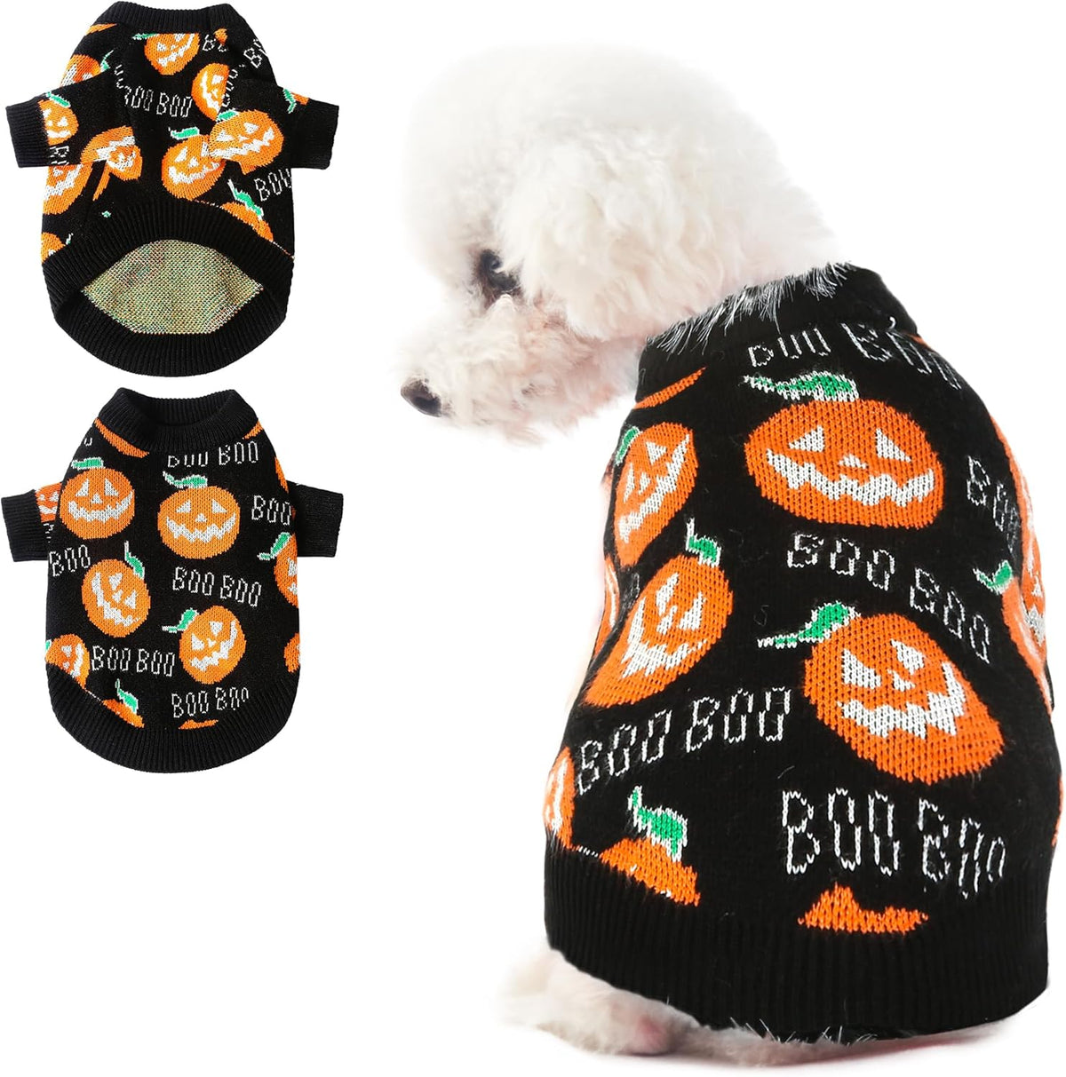 Gebreide Pompoen Huisdierentrui voor Katten en Honden – Warme Feestelijke Winterkleding voor Halloween | Sulvida
