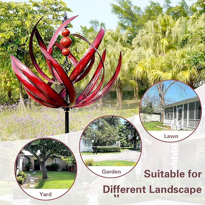 Metalen Tuinwindspel Draaibaar Kinetisch 3D-Design Voor Tuin Balkon Terras Duurzaam Weerbestendig Decoratief | Sulvida
