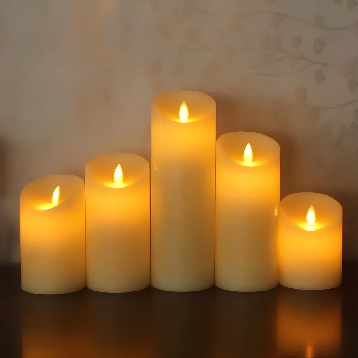 Vuurloze LED-Kaars met Flikkerlicht Realistische Vlamloze Decoratieve Kaarsen Set Verschillende Vormen | Sulvida