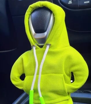 Mini housse de levier de vitesse en forme de sweat à capuche, accessoire décoratif amusant pour l'intérieur de la voiture, noir, orange, vert, sportif | Sulvida