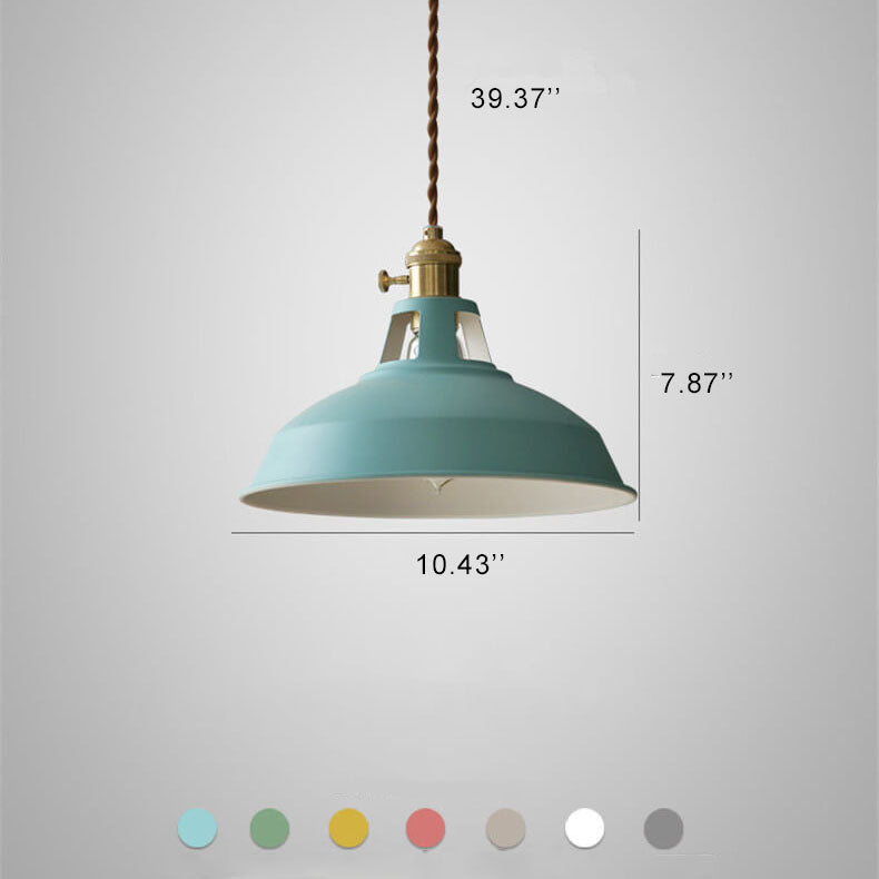 Industriële hanglamp metalen kap gekleurd één fitting vintage eetkamer keukenverlichting landelijke stijl | Sulvida