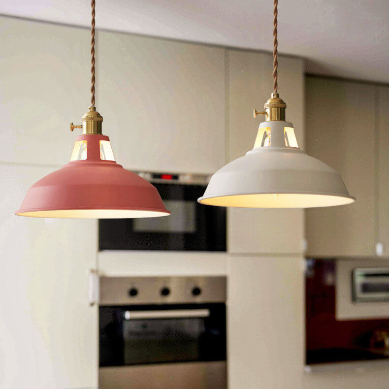 Industriële hanglamp metalen kap gekleurd één fitting vintage eetkamer keukenverlichting landelijke stijl | Sulvida