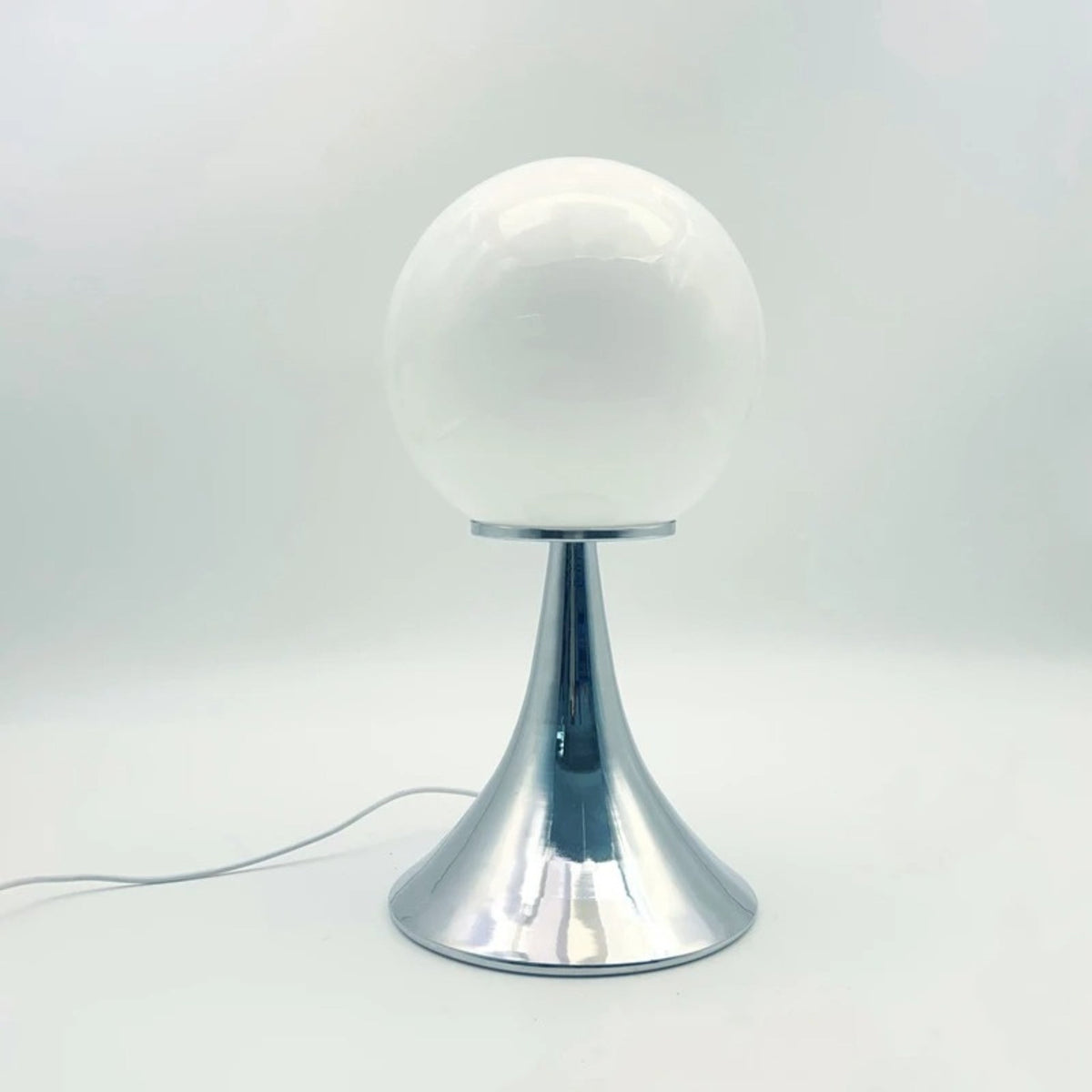 Glazen Tafellamp met Metalen Voet Bol Design Wit Oranje Roze Crème 30x15cm Dimbaar Sfeerlicht Woonkamer | Sulvida