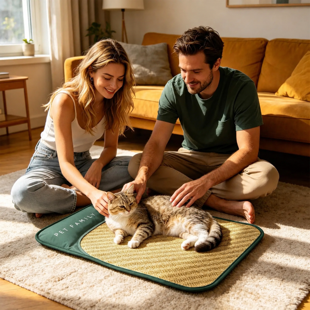 Tapis rafraîchissant respirant pour animaux avec coussin, pour chiens et chats, vert L 100×75×7 cm, couchage rafraîchissant | Sulvida