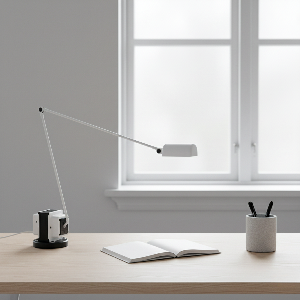 Verstelbare Bureaulamp Metaal met Geledarm Dimbaar LED Licht Zwart Wit Rood Werkverlichting Studeerkamer | Sulvida