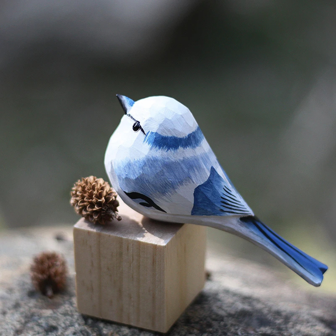 Handgesneden Vogelfiguur van Balsahout Huisdecoratie Houtsnijwerk Natuurlijke Stijl Sculptuur Ambachtelijk | Sulvida