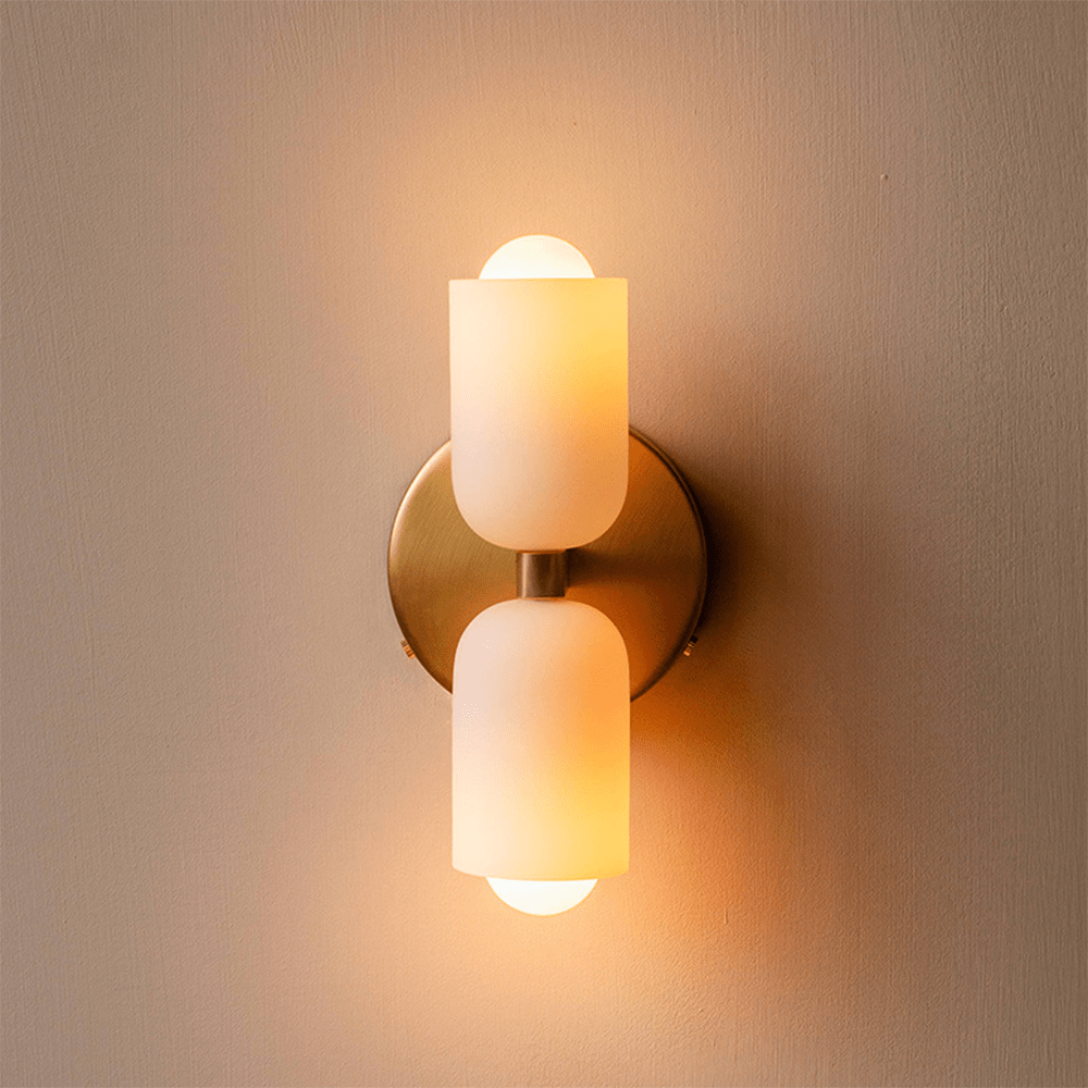 Acryl wandlamp bidirectioneel met warme gloed crème voor hal woonkamer slaapkamer E14 fitting modern design | Sulvida