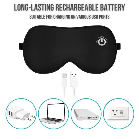 Verwarmend Oogmasker Draadloos Verstelbaar Slaaphulp Oogspa 3 Warmtestanden USB Oplaadbaar Ontspanning | Sulvida