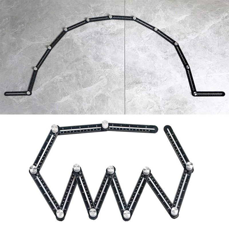 Outil universel de mesure d’angles à 12 branches, instrument de mesure flexible pour carrelage, bois, sols stratifiés et travaux manuels | Sulvida