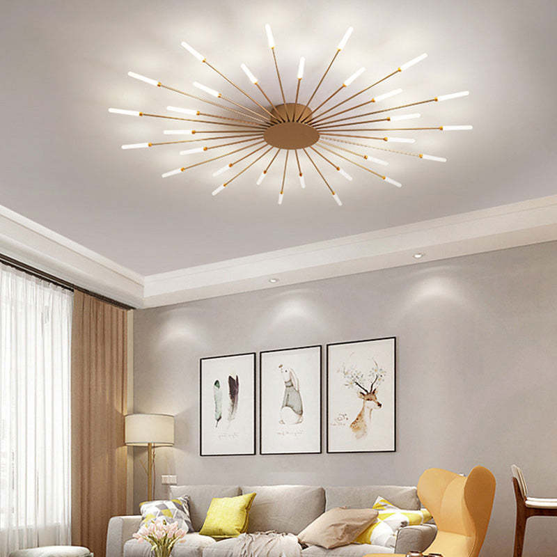 Plafondlamp vuurwerk-design zwart goud LED metaal acryl flush mount woonkamer slaapkamer modern luxe | Sulvida