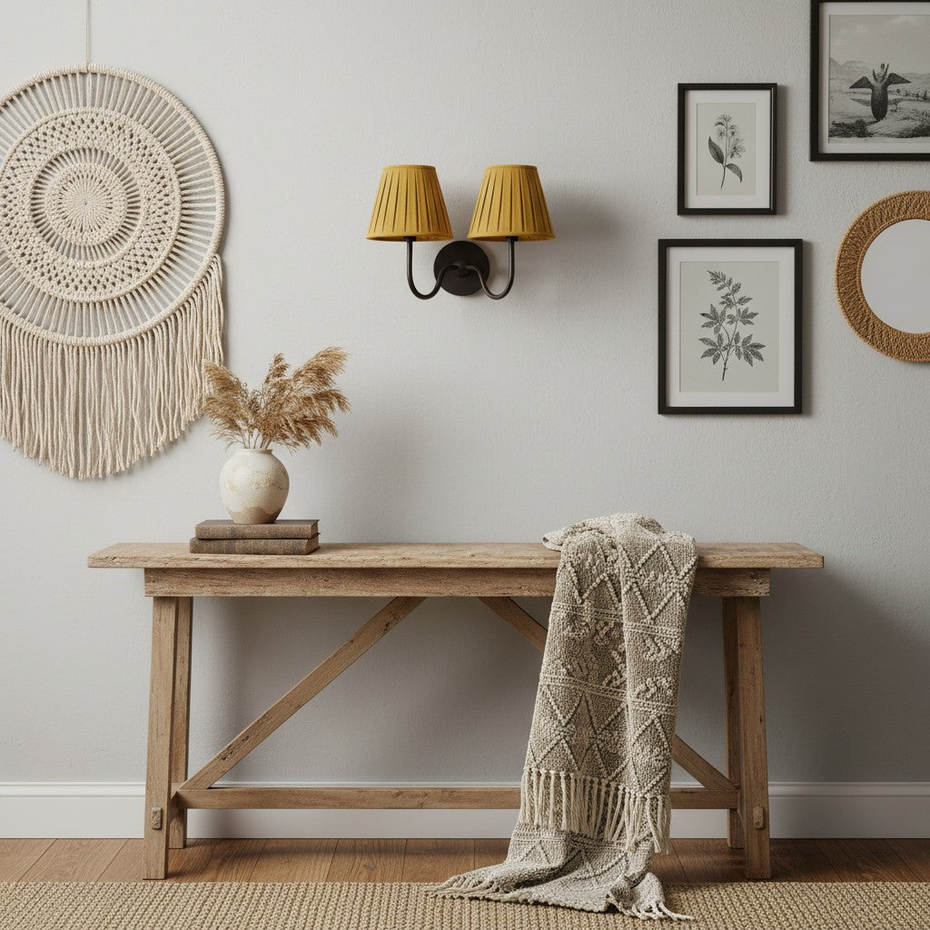 Wandlamp Linnen Kap Messing Armatuur Plissé of Glad Stof E12 Fitting Hardwired Decoratieve Verlichting | Sulvida