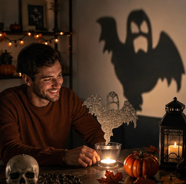 Kandelaar Metaal Zwart Sculptuur Halloween Decoratie Tafelkandelaar Sfeerlicht Woonkamer Sfeerverlichting | Sulvida