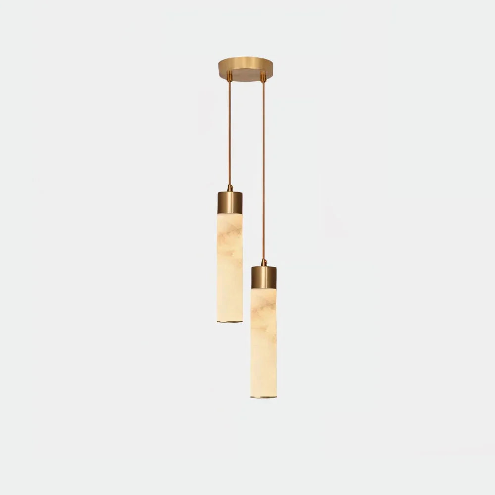 Hanglamp Natuursteen Cilinder Messing LED Buismodel Eettafel Keuken Woonkamer Scandinavisch Modern Design | Sulvida
