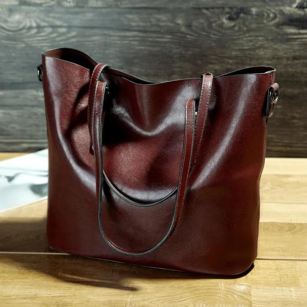 Vintage Schoudertas Leer Bruin Wijn Rood Zwart Crossbody Flap Magnetische Sluiting Verstelbare Riem Dames | Sulvida