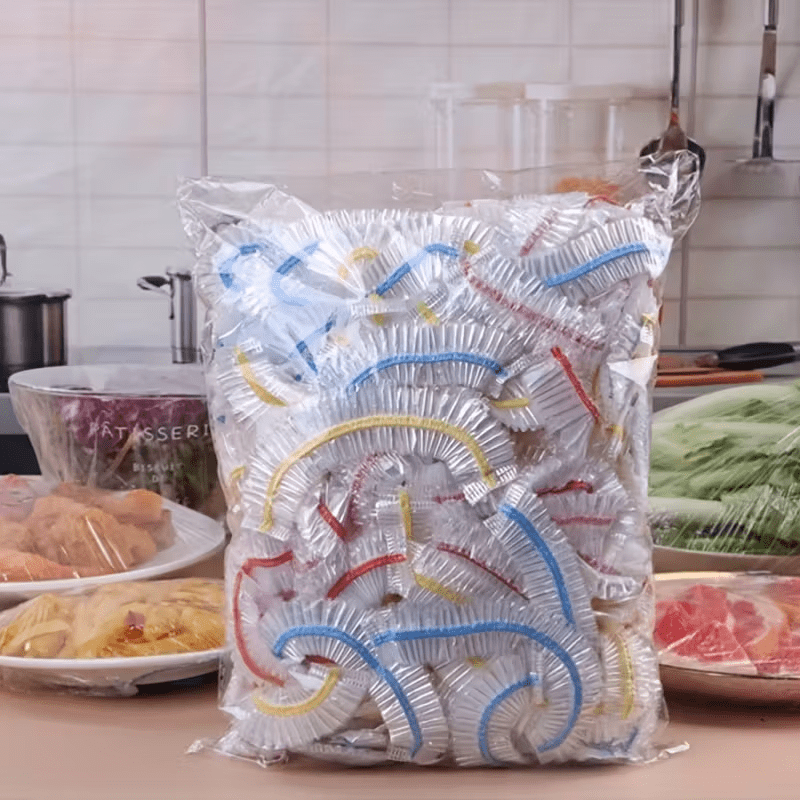 1000 couvre-bols élastiques réutilisables en PE, à cordon, transparents, pour conserver les aliments en cuisine | Sulvida