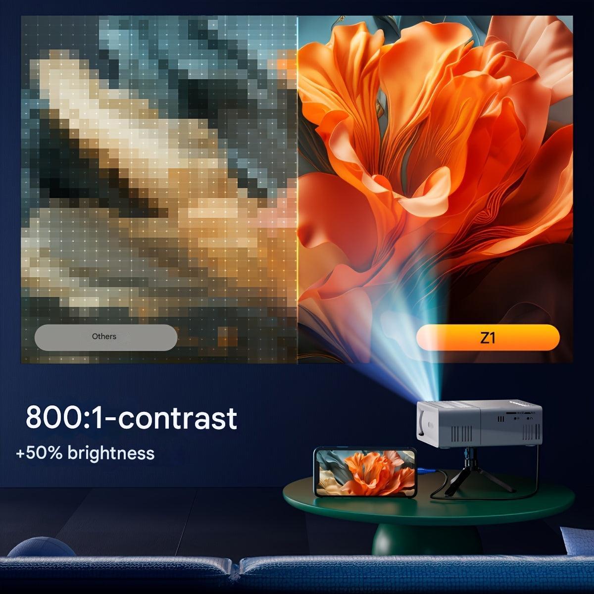 Compacte LED-Beamer 3000 Lumen HD Miniprojector Thuisbioscoop Reisbeamer HDMI USB Draagbaar Home Cinema | Sulvida