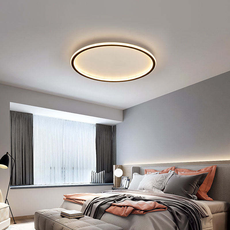 Ronde LED Plafondlamp Modern Dimbaar Zwart Wit Metaal Acryl Woonkamer Slaapkamer 30-50cm Plafondarmatuur | Sulvida