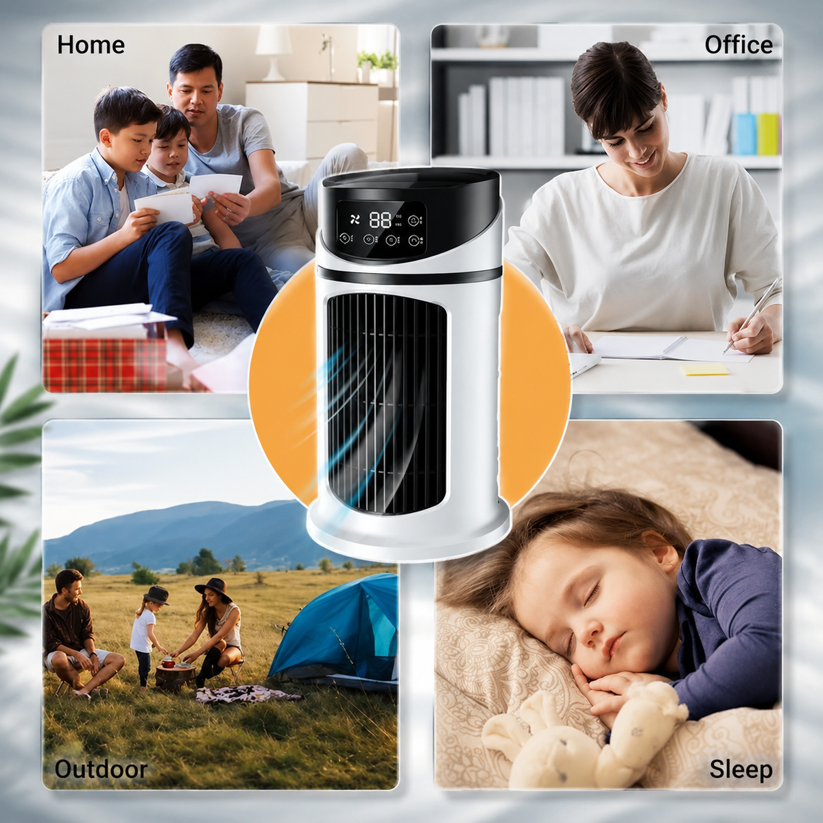Mobiele Luchtkoeler Compact Verdampingskoeling Energiezuinig Binnenklimaat Draagbaar Airco Slaapkamer Bureau | Sulvida