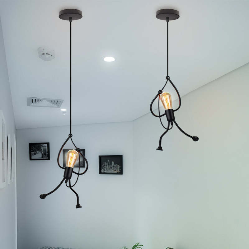 Hanglamp Figuur Metaal Zwart Wit LED E27 Woonkamer Eetkamer Slaapkamer Modern Design Plafondverlichting | Sulvida