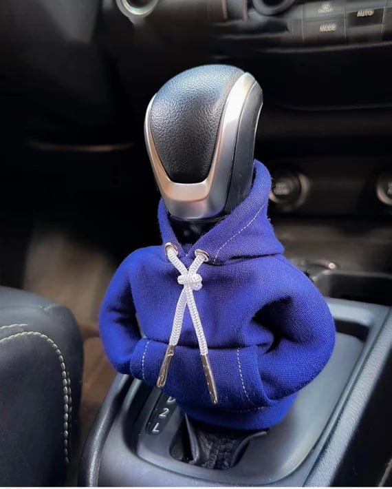 Mini housse de levier de vitesse en forme de sweat à capuche, accessoire décoratif amusant pour l'intérieur de la voiture, noir, orange, vert, sportif | Sulvida