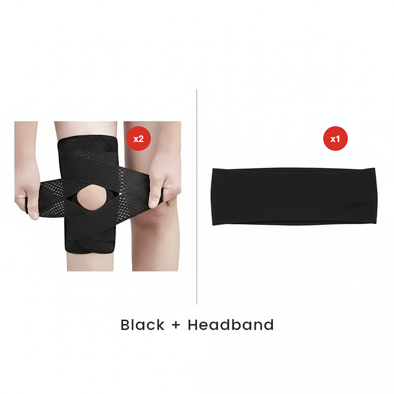 Verstelbare Kniebrace Open Patella Links Rechts Ademend Comfortabel Zwart Wit Compressie Sport Ondersteuning | Sulvida