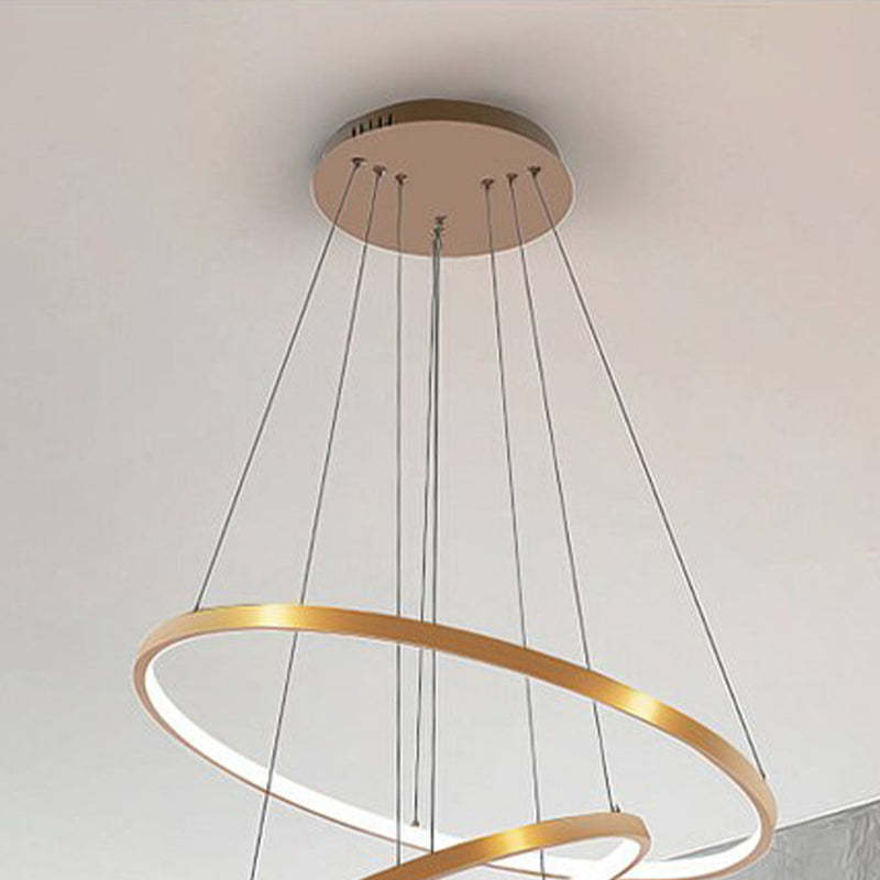 LED Hanglamp Drie Ringen Modern Metaal Verstelbaar Zwart Wit Goud Design Woonkamer Eetkamer Slaapkamer | Sulvida