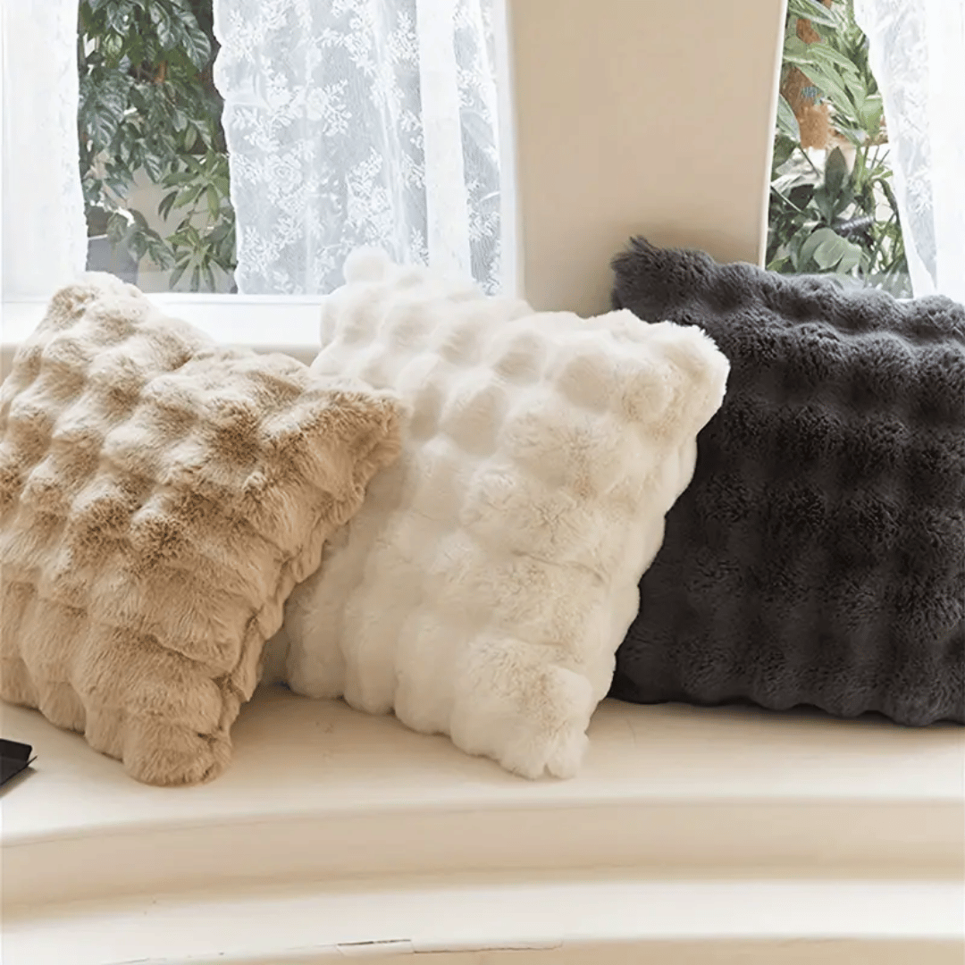 Kussenhoezen Nimbus Touch - Zachte Pluche Nepbont Kussenslopen Luxe Sierkussens Handgemaakt 43×43 cm Woonkamer | Sulvida