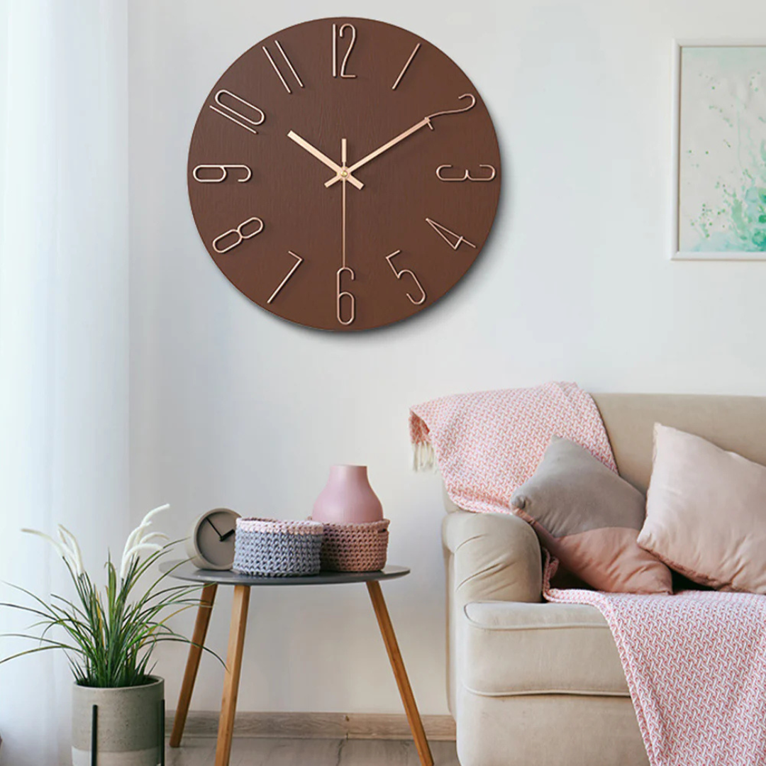 Wandklok Ronde Klok Moderne Stille Wandklok voor Woonkamer Kantoor Slaapkamer Keuken Decoratief Design | Sulvida