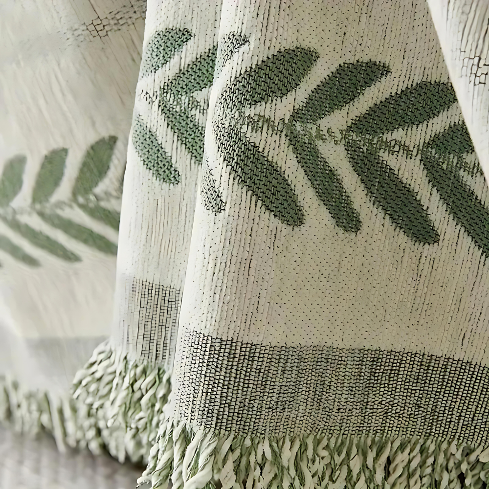 Jacquard Bankovertrek met Franjes Chenille Katoenen Garen voor Bank Fauteuil Loveseat 180x130cm 180x260cm | Sulvida