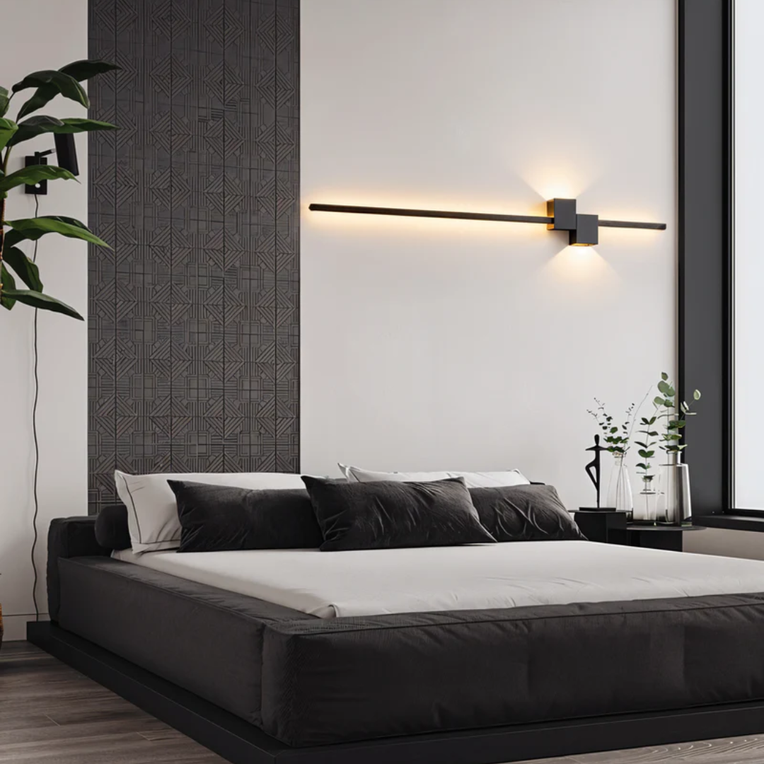 Aluminium Wandlamp LED 62 cm Zwart Wit Goud Warm Wit 3000K Design Wandverlichting Woonkamer Hal Slaapkamer Kantoor | Sulvida