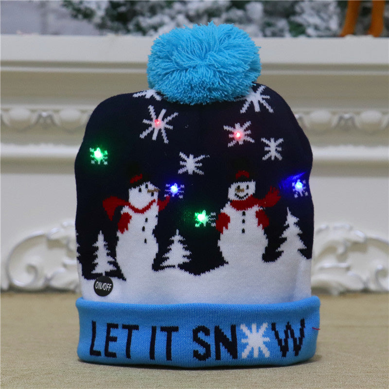 Gebreide Kerstmuts met LED-Verlichting Kerstman Rendier Sneeuwman Feestelijk Winteraccessoire Kerstfeest | Sulvida