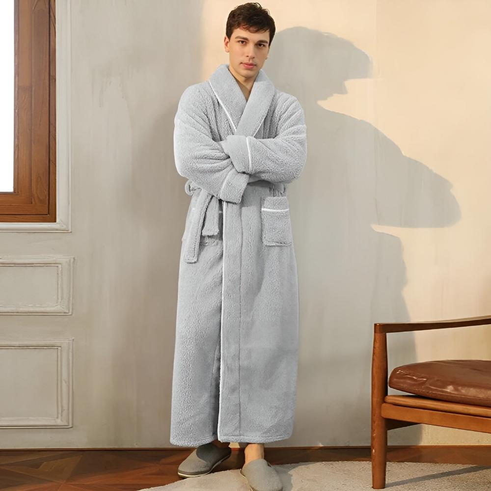 Sherpa Badjas Fluffy Fleece Ochtendjas Unisex Dames Heren Lange Badstofjas Huisjasje Loungewear Katoen | Sulvida